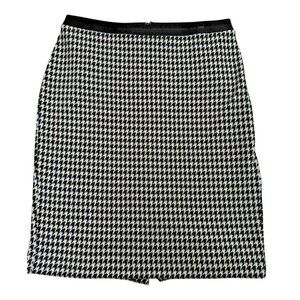 Talbots Houndstooth Ponte Pencil Skirt Black White Women’s Size 8